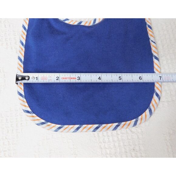 Vintage L'amour Baby Bib Navy Blue Red White Blue Piping Child Collectible - Picture 6 of 8